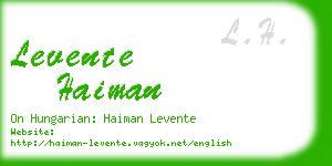levente haiman business card